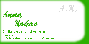 anna mokos business card